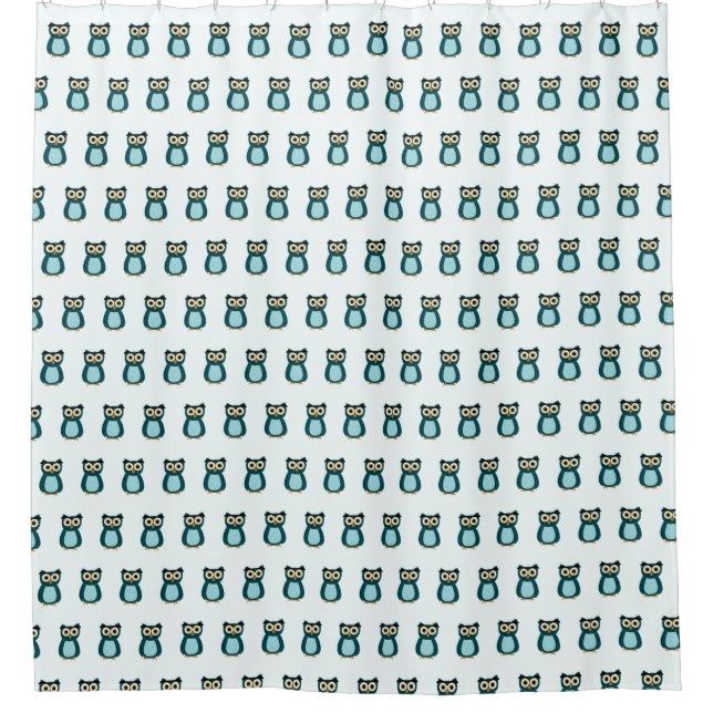 Cortina Para Box Ilustração Blue Owl (Frente)