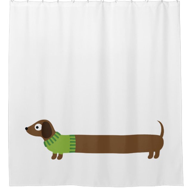 Cortina Para Box Ilustração de Dachshund Longo Cute (Frente)