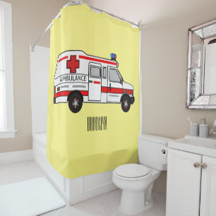 Cortina Para Box Ilustração de desenho animado de Ambulância