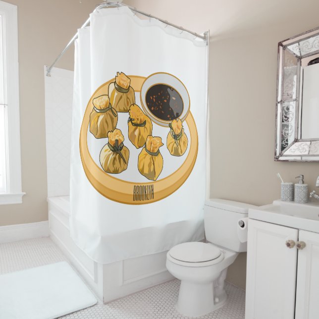 Cortina Para Box Ilustração de desenho animado de camarão tailandês (In Situ)