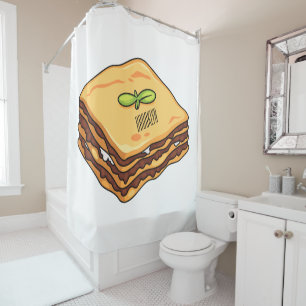 Cortina Para Box Ilustração de desenho animado de Lasagna