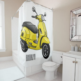 Cortina Para Box Ilustração de desenho animado de motocicleta