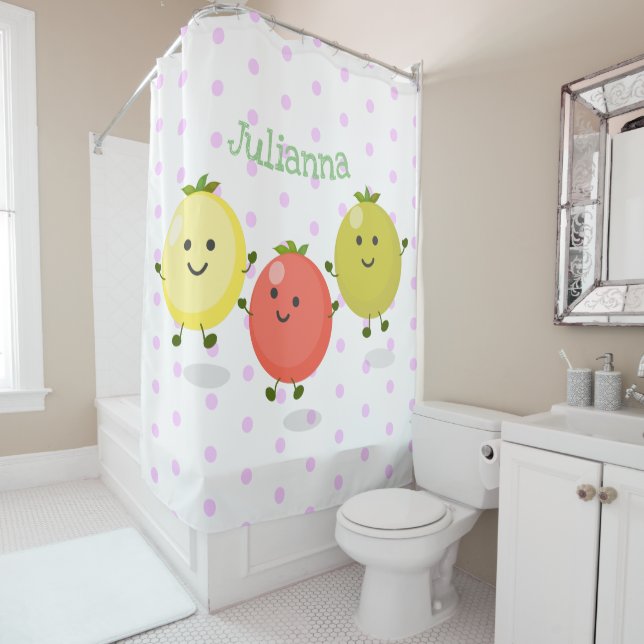 Cortina Para Box Ilustração de desenho animado de tomate de cereja (In Situ)