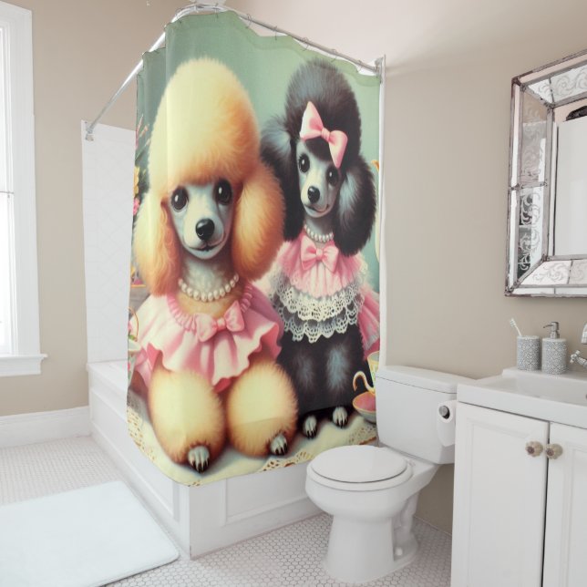 Cortina Para Box Ilustração de Poodle em Cute (In Situ)