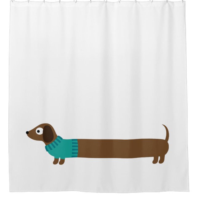 Cortina Para Box Ilustração longa bonito do Dachshund (Frente)