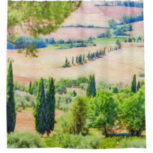 Cortina Para Box Impressão a aquarela da Toscana nº 1