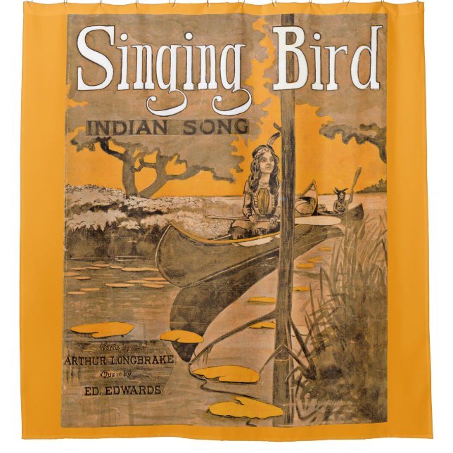 Cortina Para Box impressão de 1909 Singing Bird sheet (Frente)