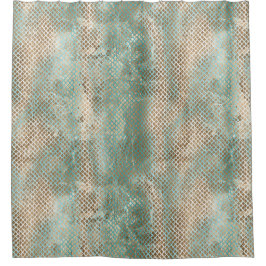 Cortina Para Box Impressão de Cobra Dourado branco aquático