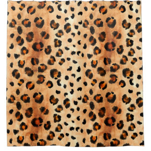 Cortina Para Box Impressão de Leopardo Aquoso: Textura Exótica De P