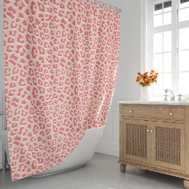 Cortina Para Box Impressão de leopardo branco coral
