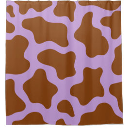 Cortina Para Box impressão de vaca roxa pastel