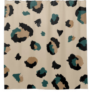 Cortina Para Box Impressão do Leopardo Leve e Teto