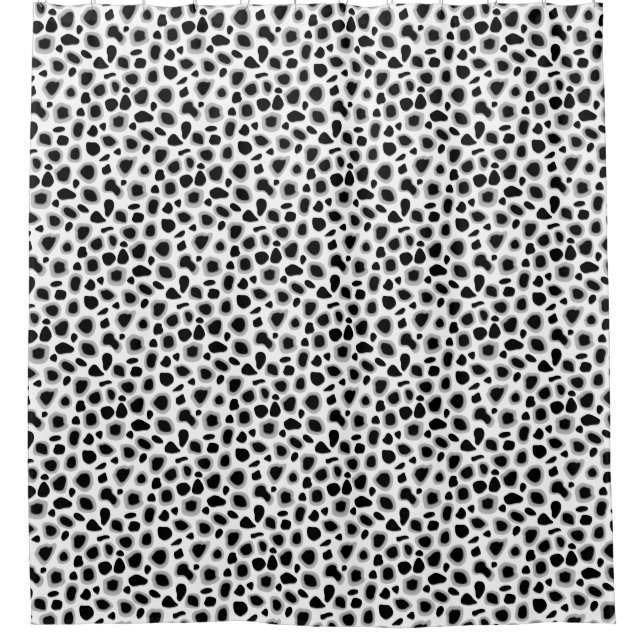 Cortina Para Box Impressão do leopardo, preto e branco (Frente)