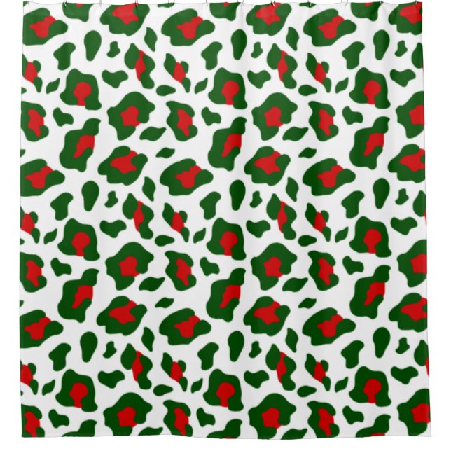 Cortina Para Box Impressão feia de leopardo de natal (Frente)