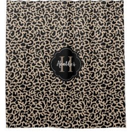 Cortina Para Box Impressão Leopardo na moda Monograma