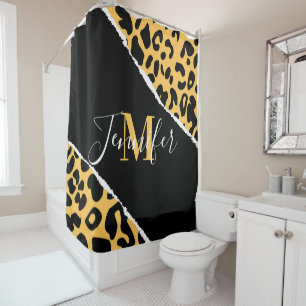 Cortina Para Box Impressão Leopardo ouro