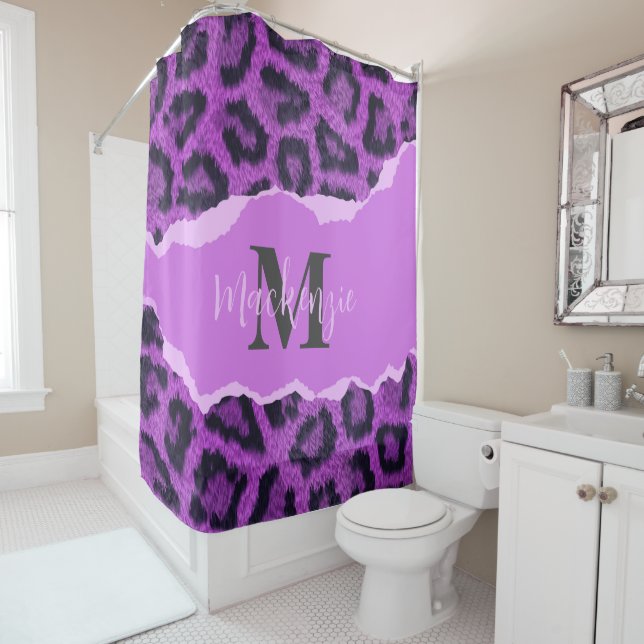 Cortina Para Box Impressão Violet Leopard (In Situ)