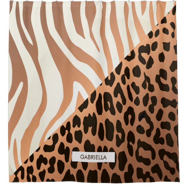 Cortina Para Box Impressão Zebra e Leopardo (Frente)