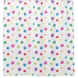 Cortina Para Box Impressões Coloridas de Patas de Animais