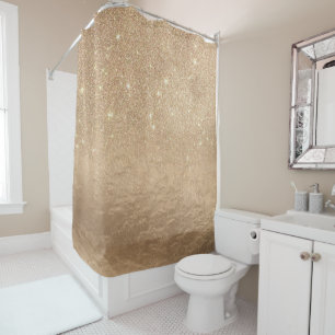 Cortina Para Box Inclinação Sparkly Dourado glamoroso de Ombre da