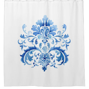 Cortina Para Box Índigo Azulejo Azul Português Lisboa Botânico