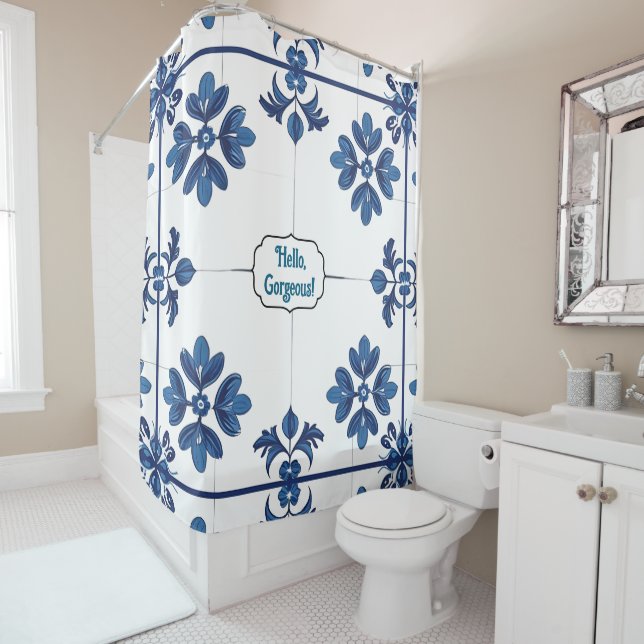 Cortina Para Box Indigo Azulejo Blue Portuguese Lisbon (In Situ)