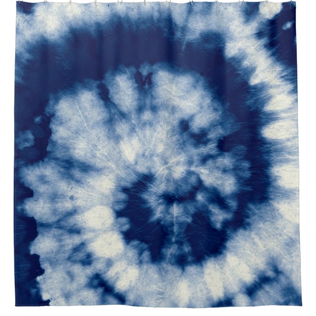 Cortina Para Box Indigo Round. Bohemian Tie Dye. Blue Roll Psychede (Frente)
