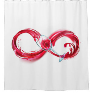 Cortina Para Box Infinidade com vinho tinto