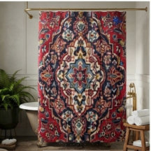 Intricately Woven Persian Rug  Red Floral