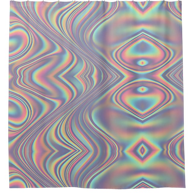 Cortina Para Box Iridescent Holographic Swirl Texture (Frente)