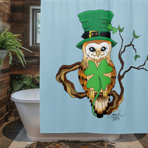 Cortina Para Box Irish Clovers Owl Green