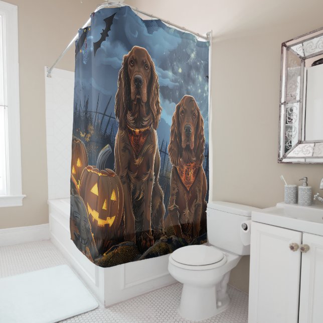 Cortina Para Box Irish Red Setter Halloween Spooky (In Situ)