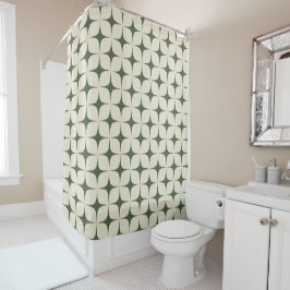 Cortina Para Box Ivory & Deep Green Meio século moderno geométrico