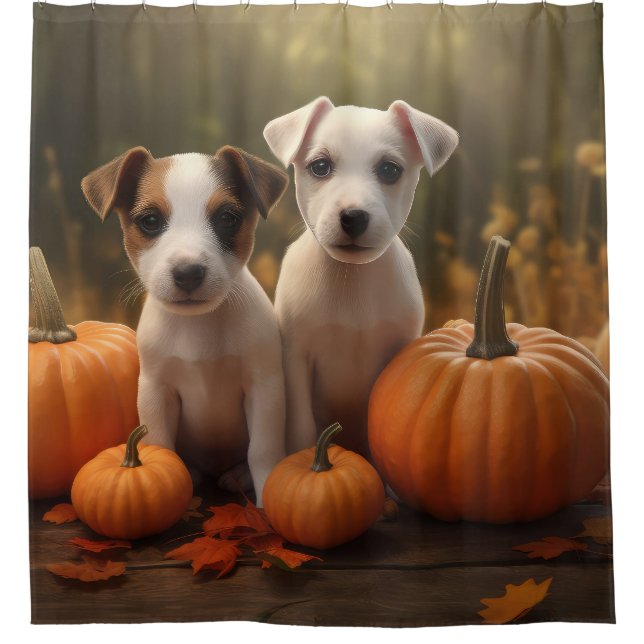 Cortina Para Box Jack Russell Puppy Autumn Delight Pumpkin (Frente)