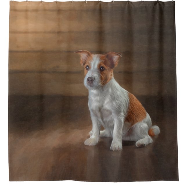 Cortina Para Box Jack Russell Terrier. Desenho (Frente)