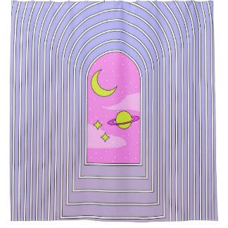 Cortina Para Box Janela para o universo, cosmos digitais esotéricos