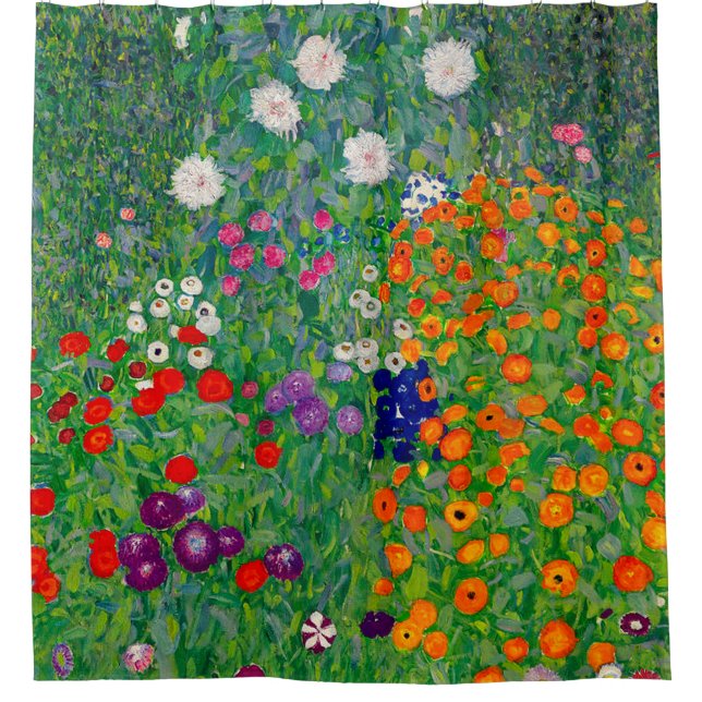 Cortina Para Box Jardim de Algodão Gustav Klimt (Frente)