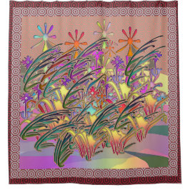 Cortina Para Box Jardim de Flores Exóticas