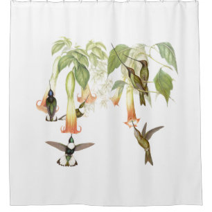 Cortina Para Box Jardim floral da flor dos animais selvagens dos