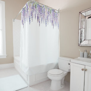 Cortina Para Box Jardim Romântico Pastel Lilac Purple Wisteria
