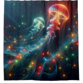 Cortina Para Box "Jellyfish Christmas Lights Wonderland"