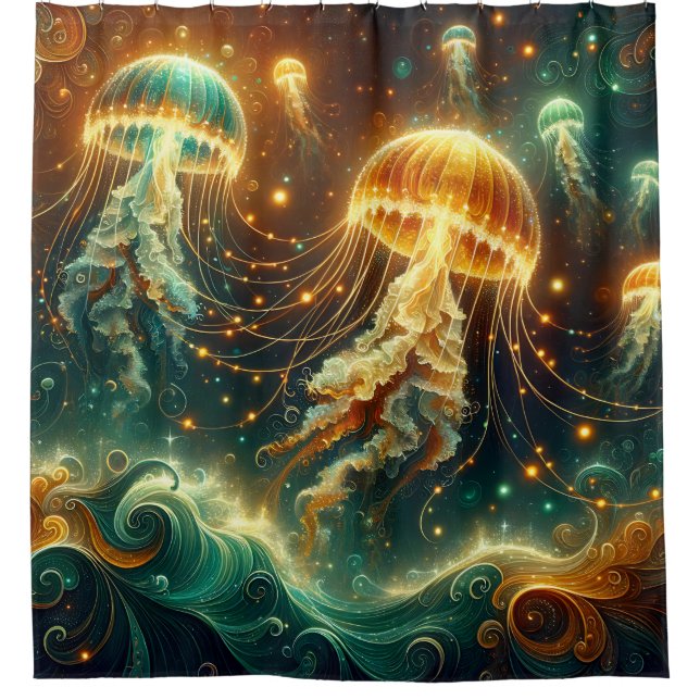 Cortina Para Box "Jellyfish Christmas Lights Wonderland" (Frente)