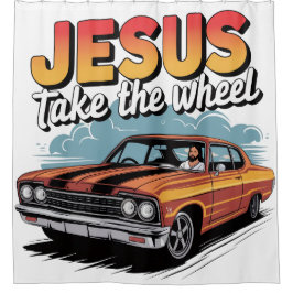 Cortina Para Box Jesus Pega a Roda Vintage Muscle Car