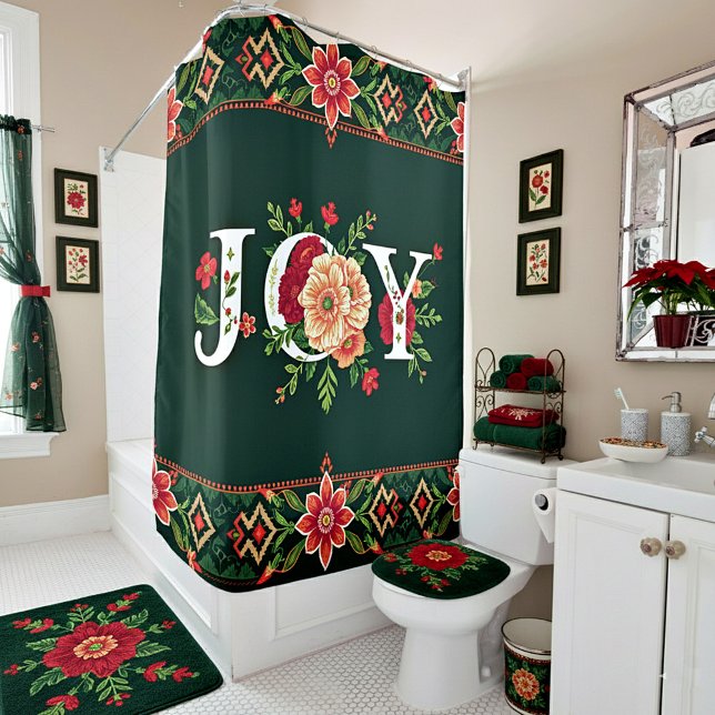 Cortina Para Box JOY natal borda floral (Criador carregado)