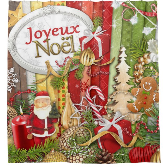 Cortina Para Box Joyeux Noel (Feliz Natal Francês) (Frente)