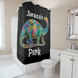 Cortina Para Box Jurassic Perk Colorido Dinossauro Preto