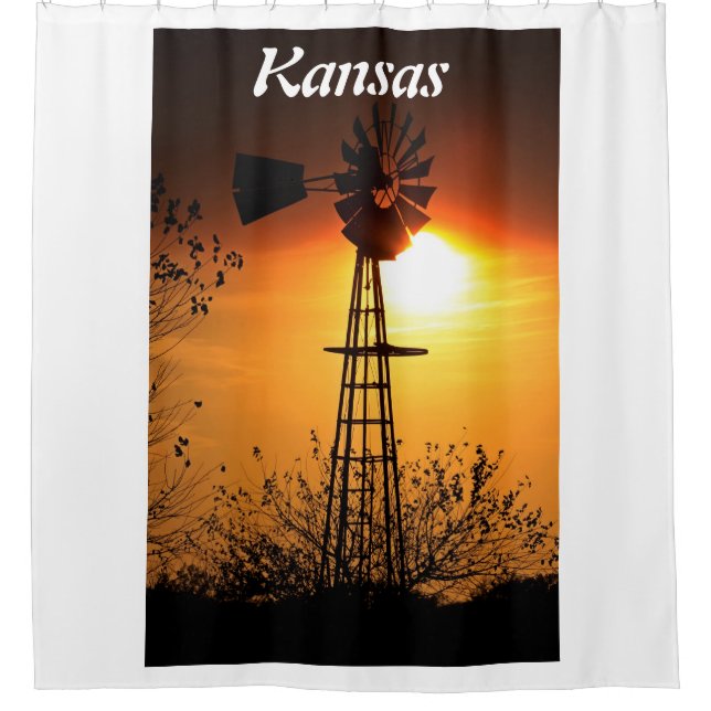 Cortina Para Box Kansas Windmill Sunset (Frente)