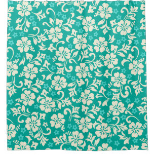 Cortina Para Box Kapalua Pareau Hawaiian Hibiscus - Verde