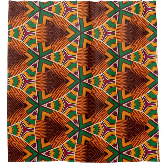 Cortina Para Box Kente Geometrics Keanza Afrocêntrico (Frente)