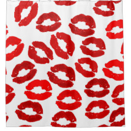 Cortina Para Box kisses lips lipstick print valentines day pattern